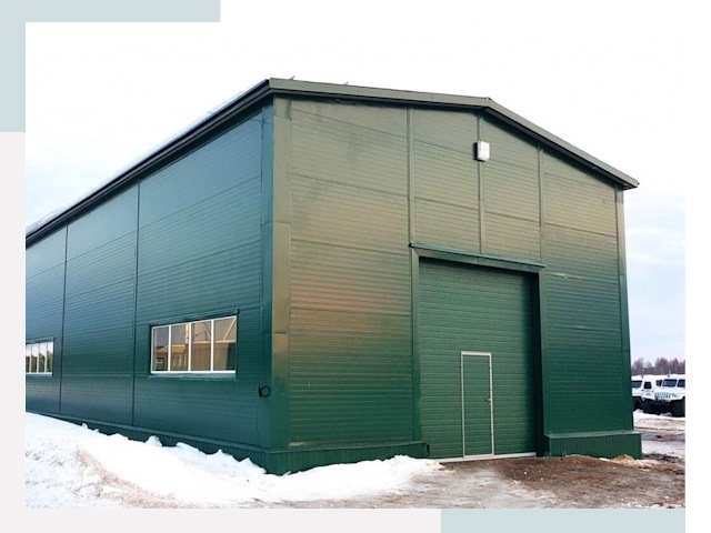 Двускатные ангары в Казани